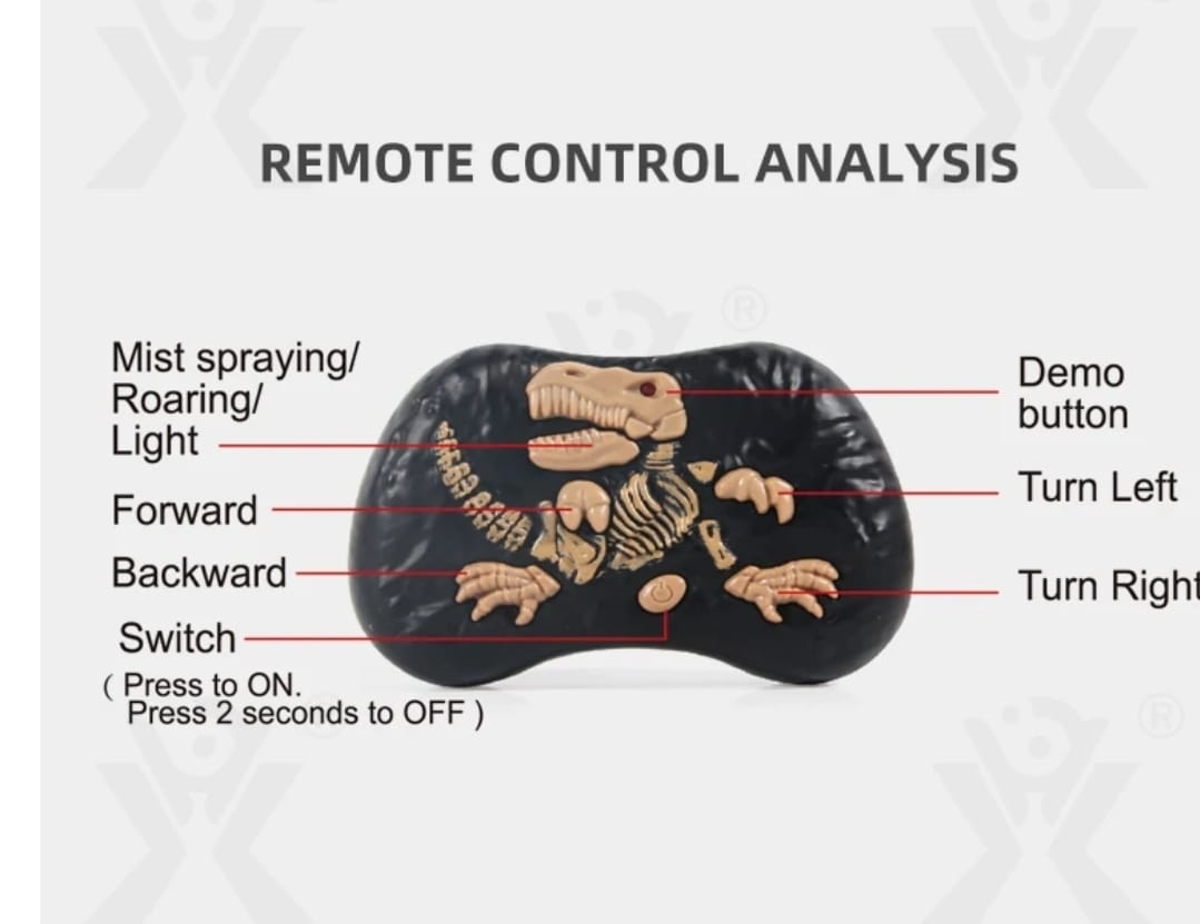 DINOSAURIO MARAVILLAS VALDIVIA CONTROL REMOTO 2.4 RECARGABLE LUZ VAPOR SONIDO - 7