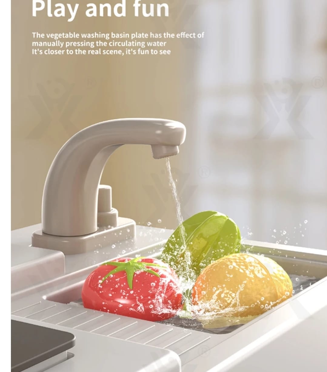 COCINA DE JUGUETE MARAVILLAS VALDIVIA 49 ACCESORIOS LUCES SONIDO AGUA SPRAY 85 CM - 4