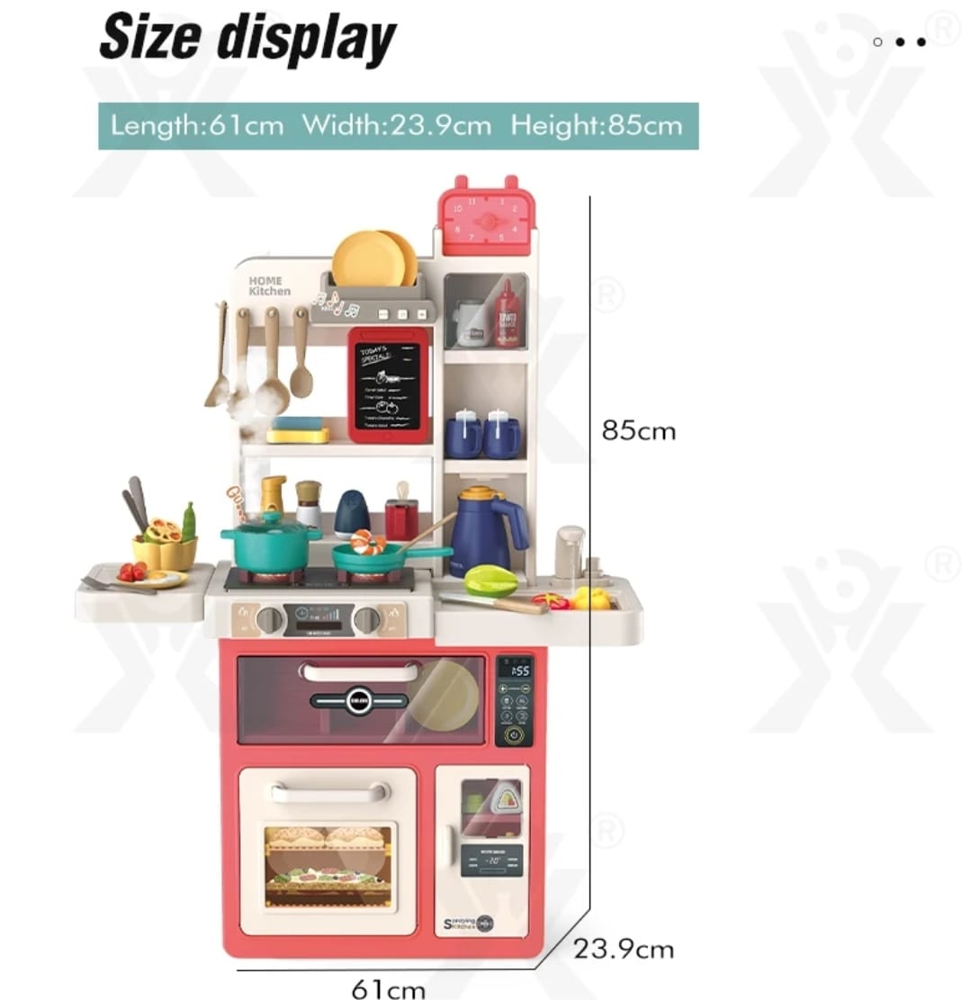 COCINA DE JUGUETE MARAVILLAS VALDIVIA 49 ACCESORIOS LUCES SONIDO AGUA SPRAY 85 CM - 9