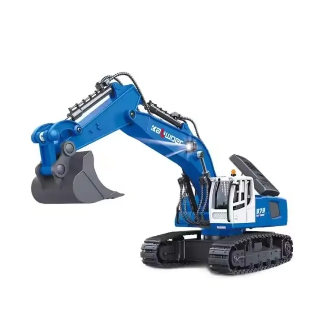 RETROEXCAVADORA CONTROL REMOTO 11 CANALES 1:18 AZUL - 2