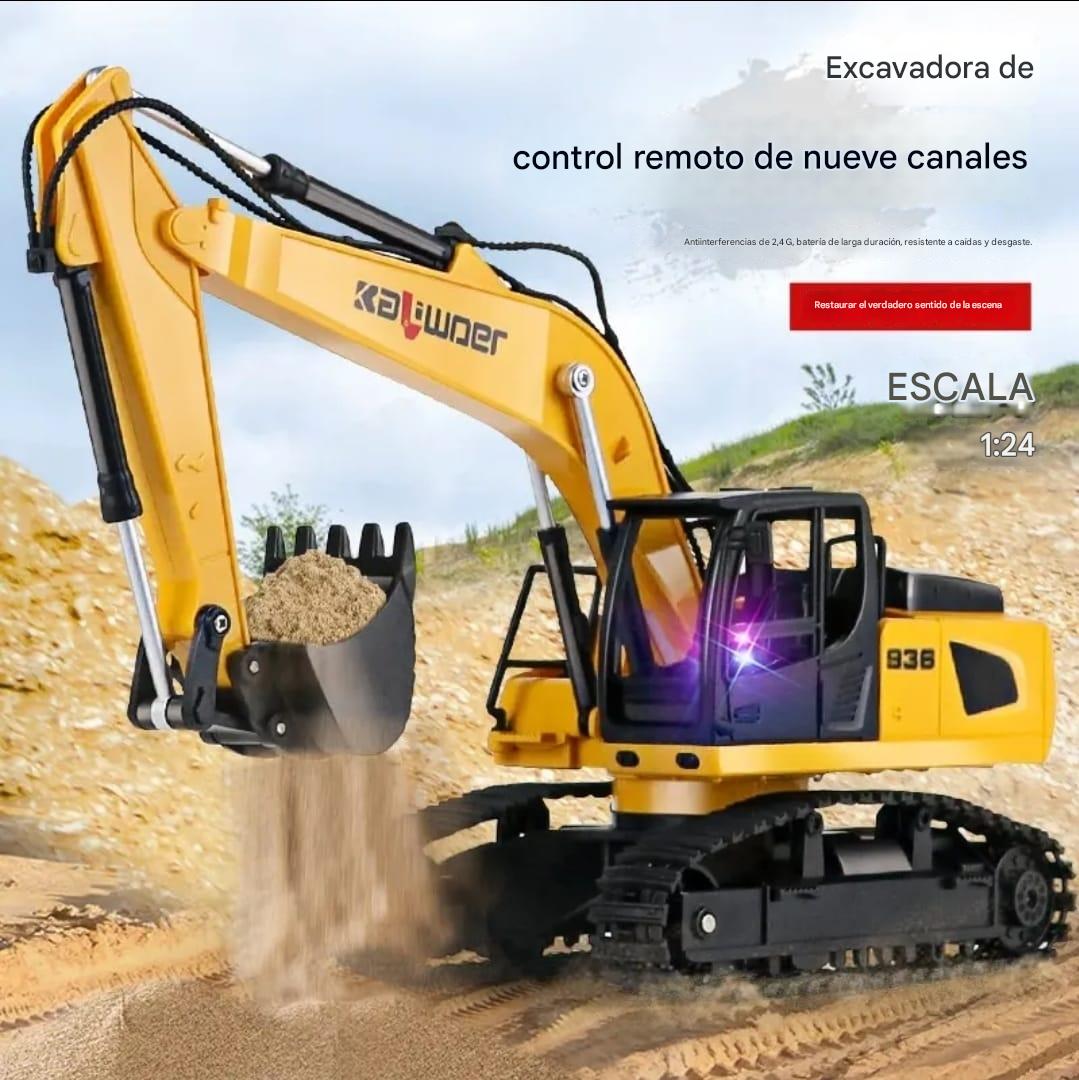 RETROEXCAVADORA CONTROL REMOTO ESCALA 1.24 AMARILLO - 6