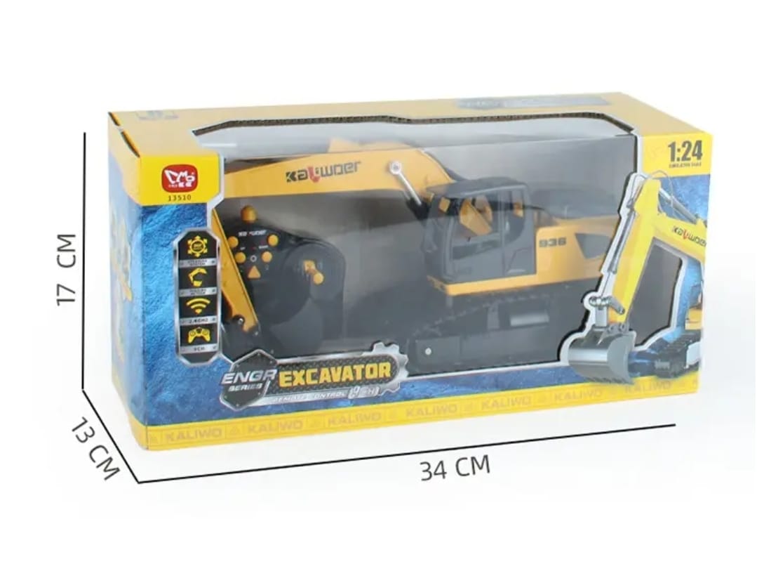 RETROEXCAVADORA CONTROL REMOTO ESCALA 1.24 AMARILLO - 8