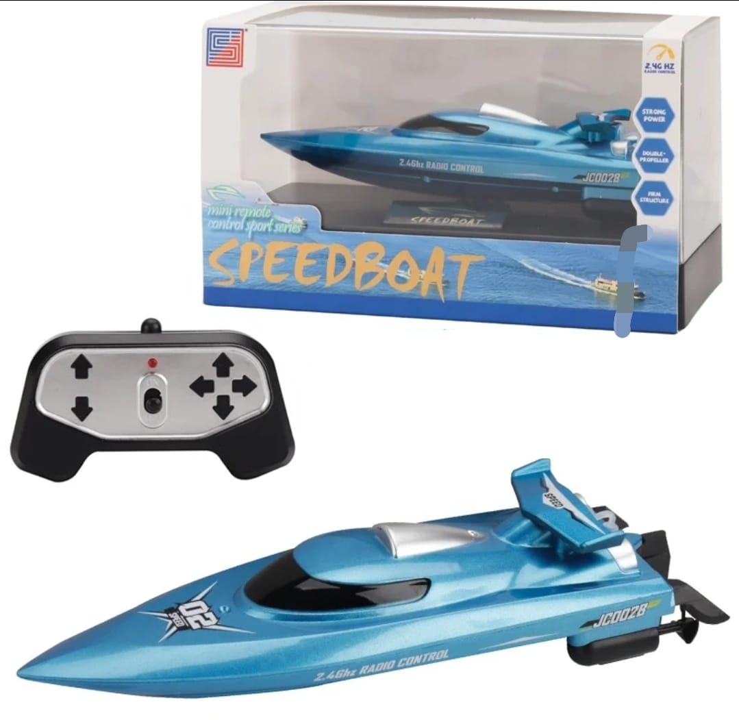 LANCHA CONTROL REMOTO MINI BOTE 2,4 BATERIA RECARGABLE AZUL - 4
