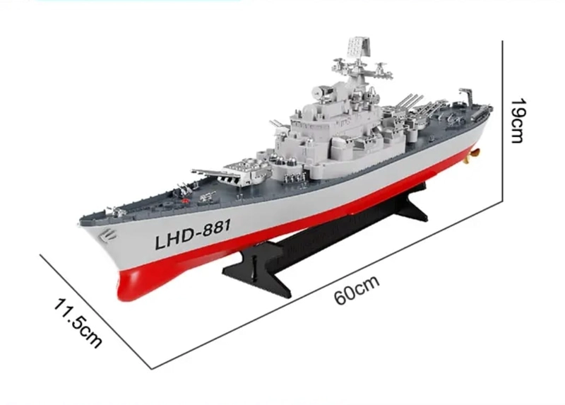 LANCHA CONTROL REMOTO, GRAN BUQUE DE 60 CM CON DOS CONTROLES - 2