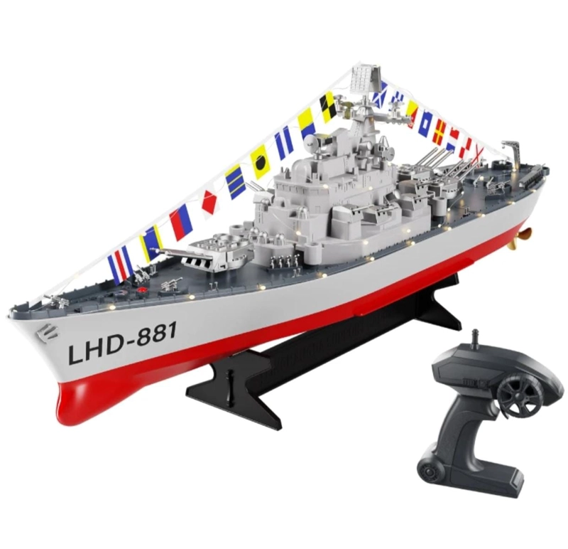 LANCHA CONTROL REMOTO, GRAN BUQUE DE 60 CM CON DOS CONTROLES - 4