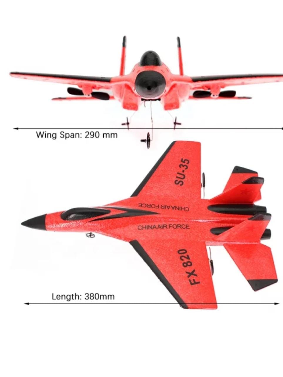 AVION AEROPLANO CONTROL REMOTO THE MINETOR FX SU-35 2.4G 2CH ROJO - 2