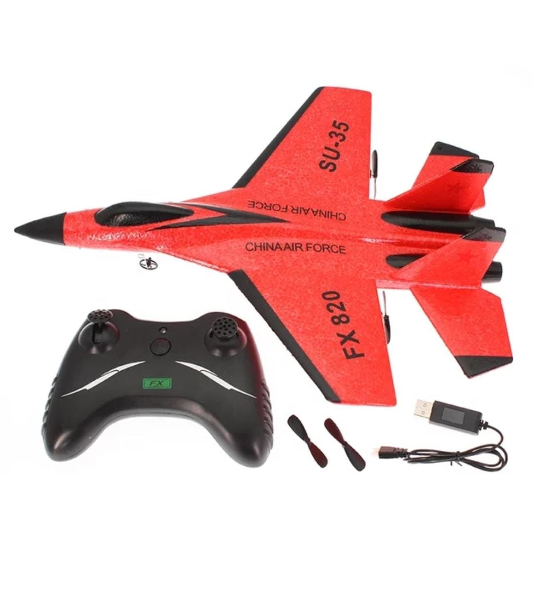 AVION AEROPLANO CONTROL REMOTO THE MINETOR FX SU-35 2.4G 2CH ROJO - 8