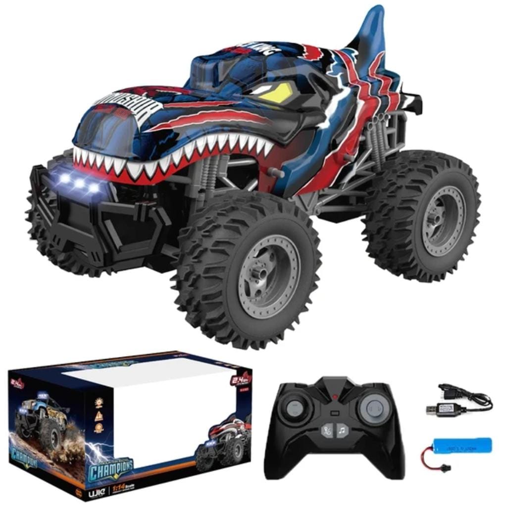 AUTO GRAN DINOSAURIO CONTROL REMOTO 2,4 GHZ  1:14, LUCES AZUL - 3