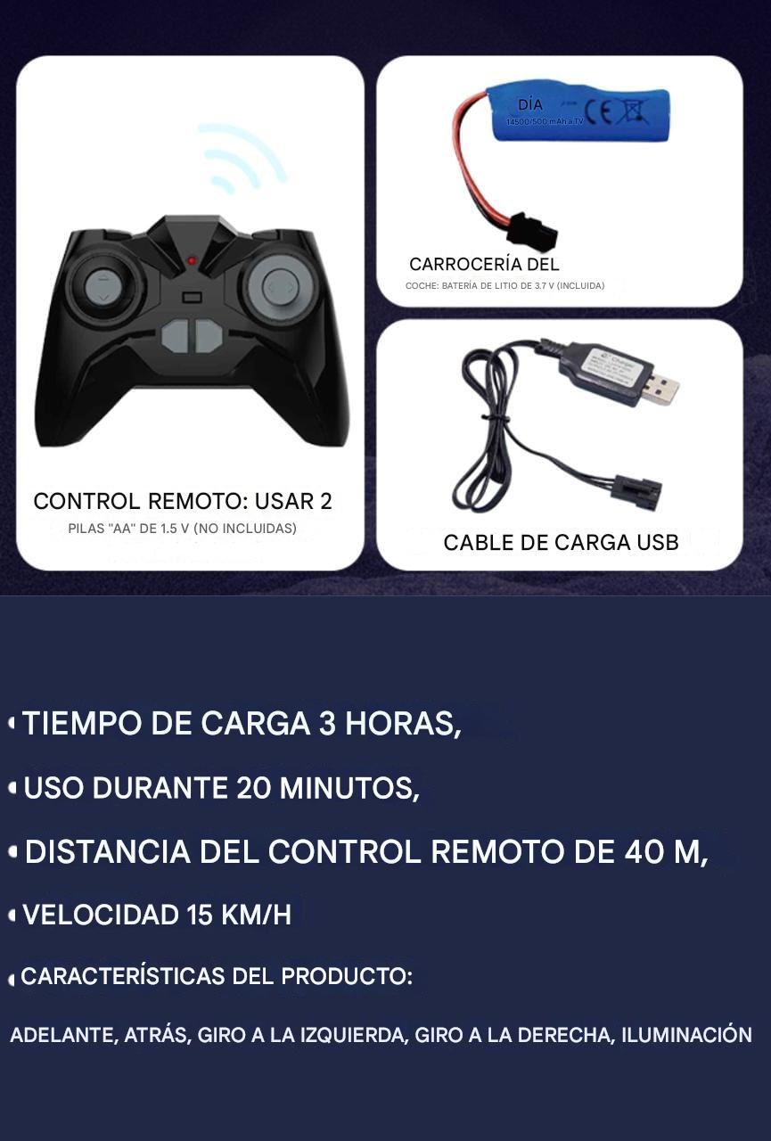 AUTO GRAN DINOSAURIO CONTROL REMOTO 2,4 GHZ  1:14, LUCES AZUL - 6