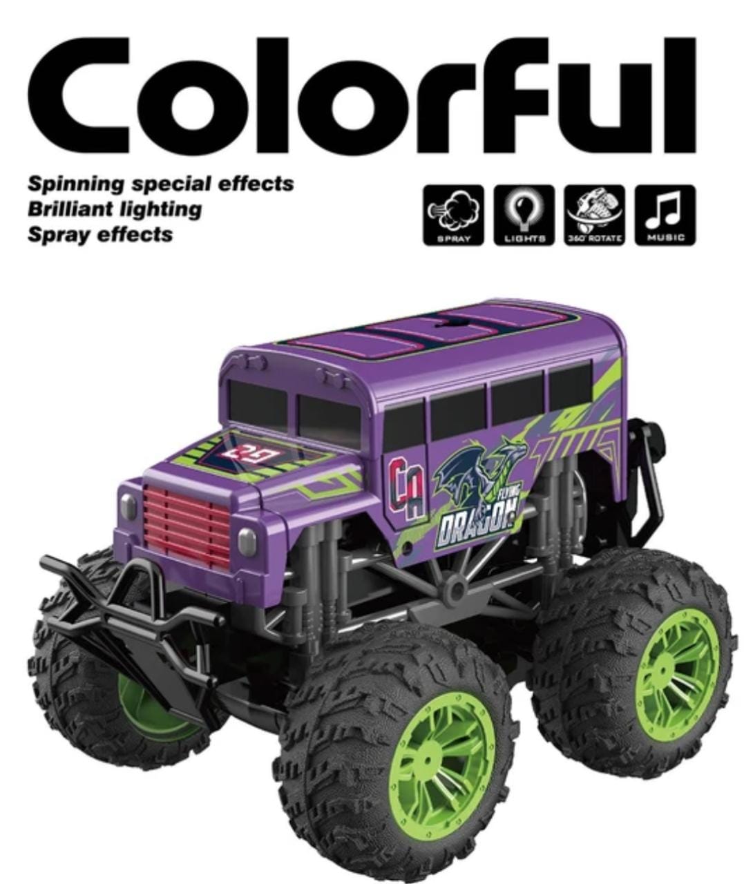 AUTO CR 4X4 COLORFUL DRAGON 1.18 LUZ MUSICA Y VAPOR - 6