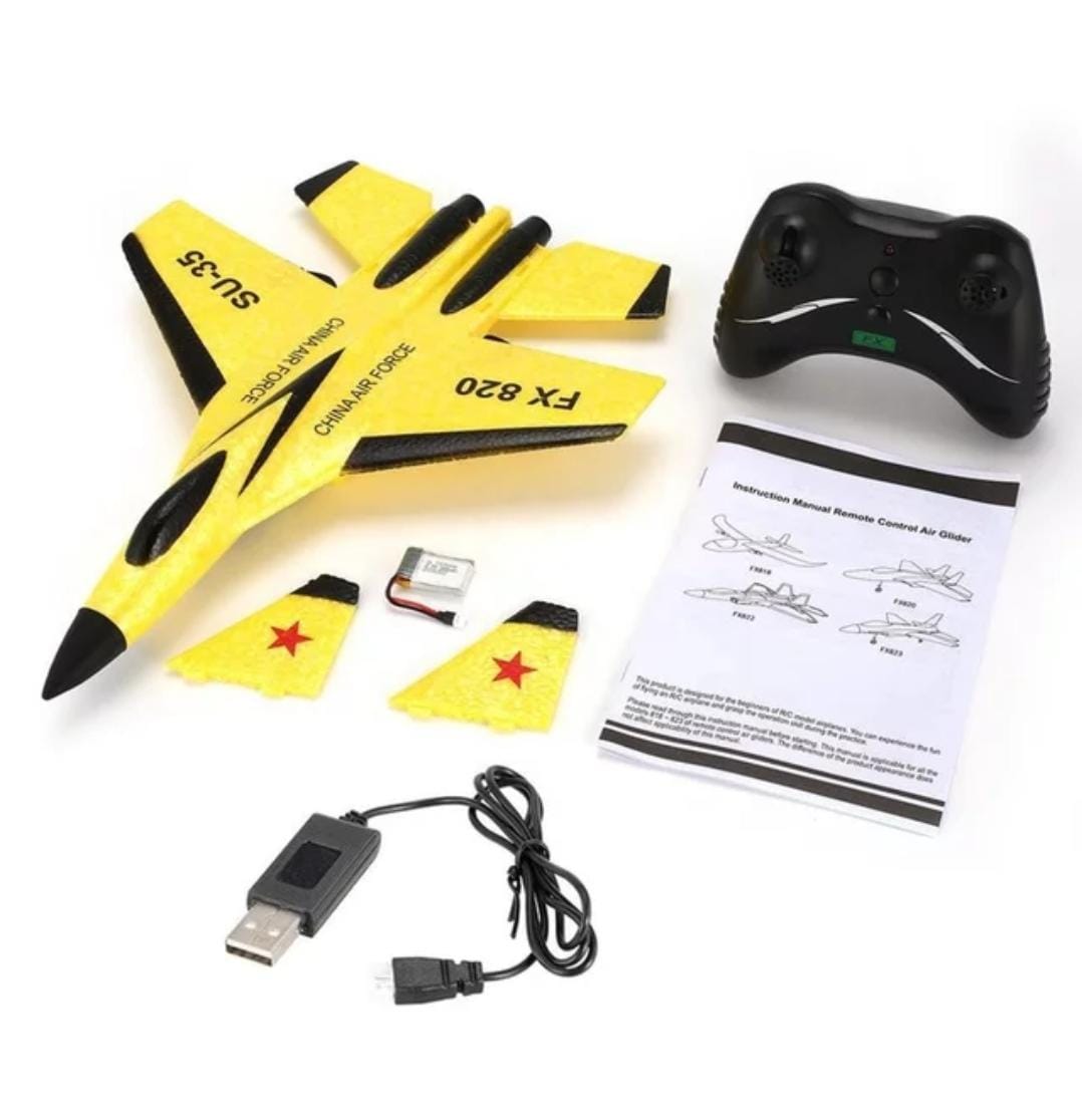 AVION AEROPLANO CONTROL REMOTO THE MINETOR FX SU-35 2.4G 2CH AMARILLO - 7