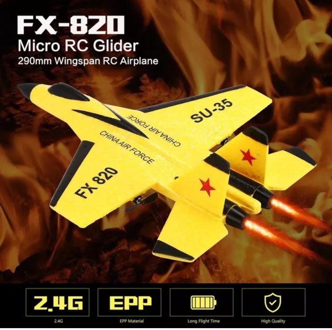 AVION AEROPLANO CONTROL REMOTO THE MINETOR FX SU-35 2.4G 2CH AMARILLO - 8