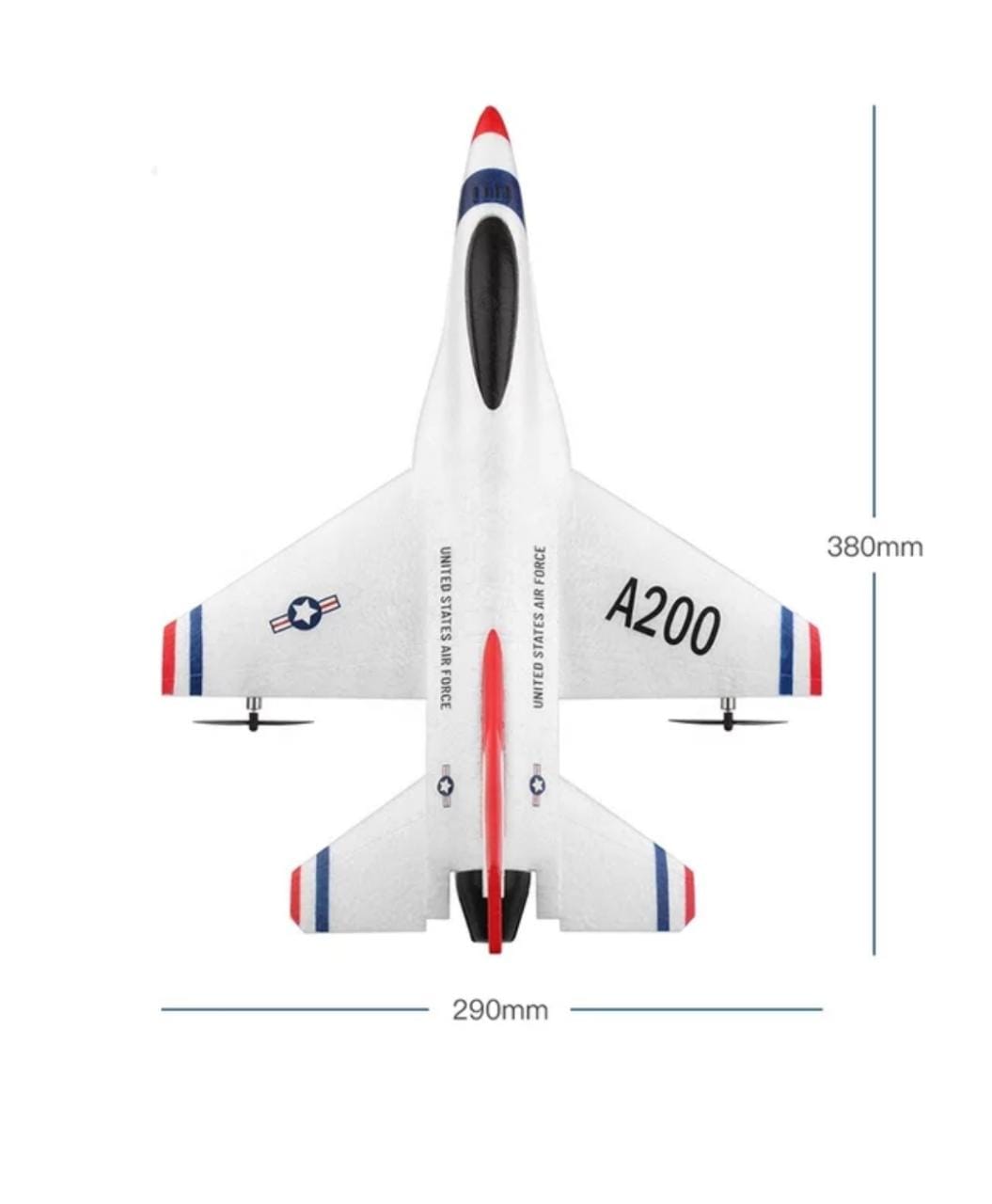 AVION CONTROL REMOTO A200 F16 B. 2,4 GHZ - 6