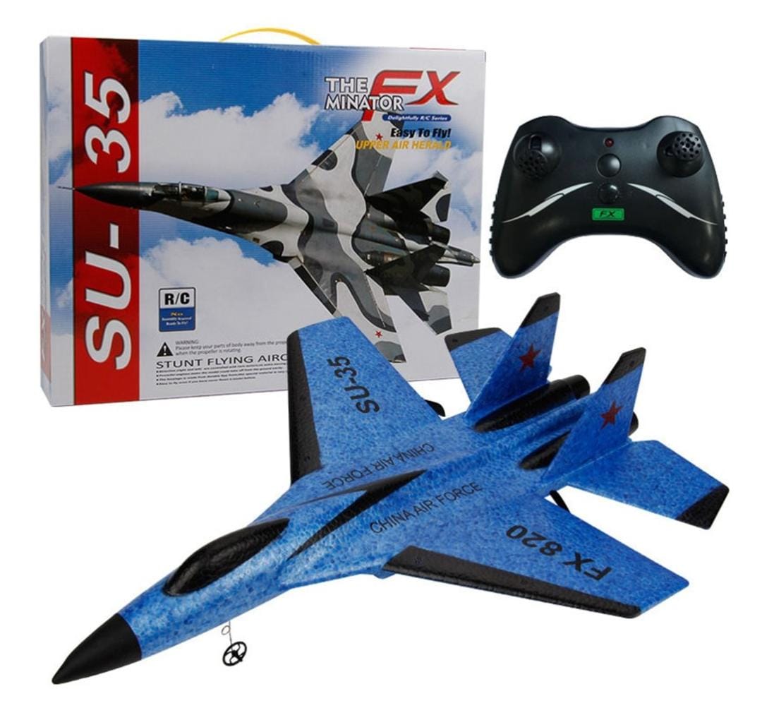 AVION AEROPLANO CONTROL REMOTO THE MINETOR FX SU-35 2.4G 2CH AZUL - 1
