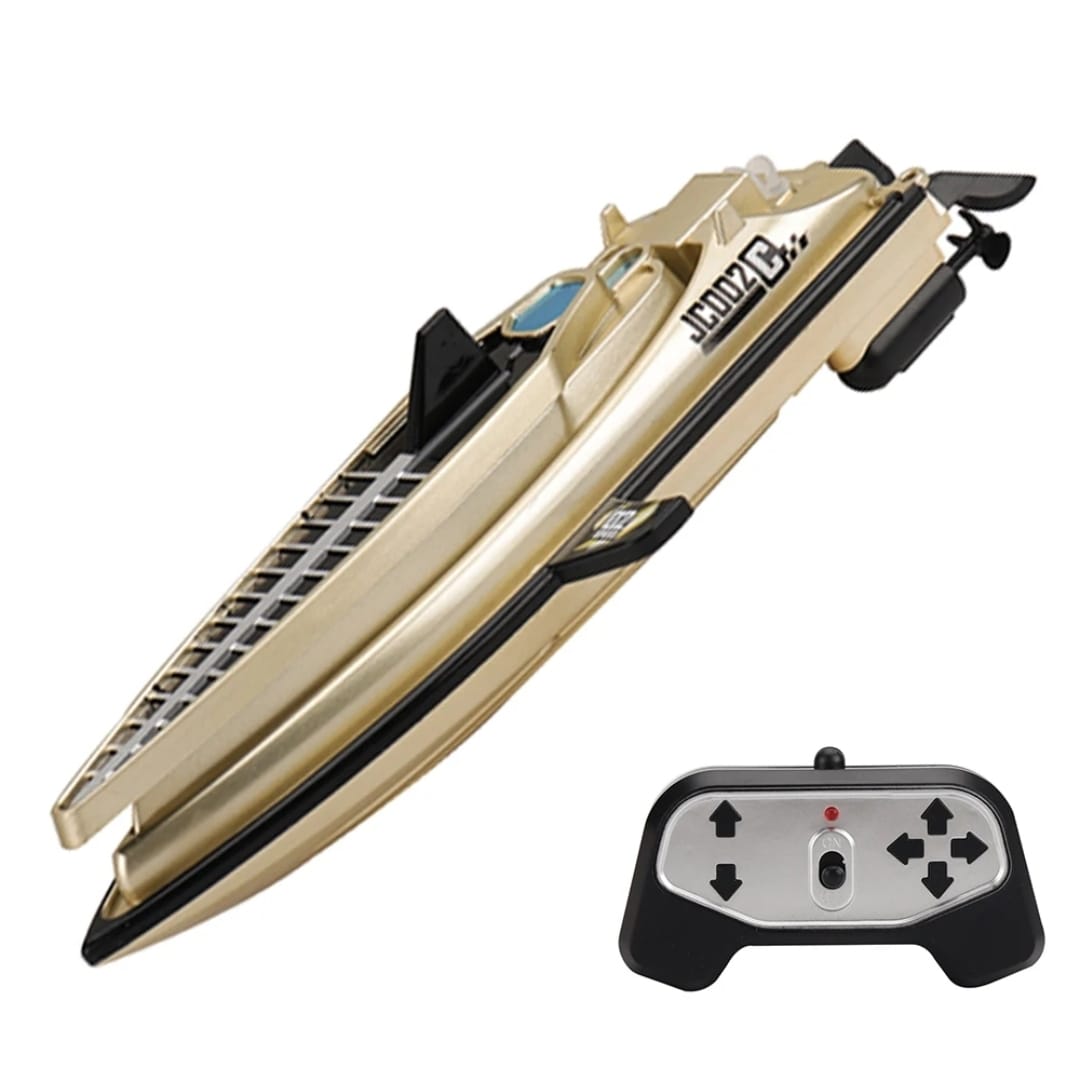 LANCHA CONTROL REMOTO MINI BOTE BATERIA RECARGABLE DORADO - 1