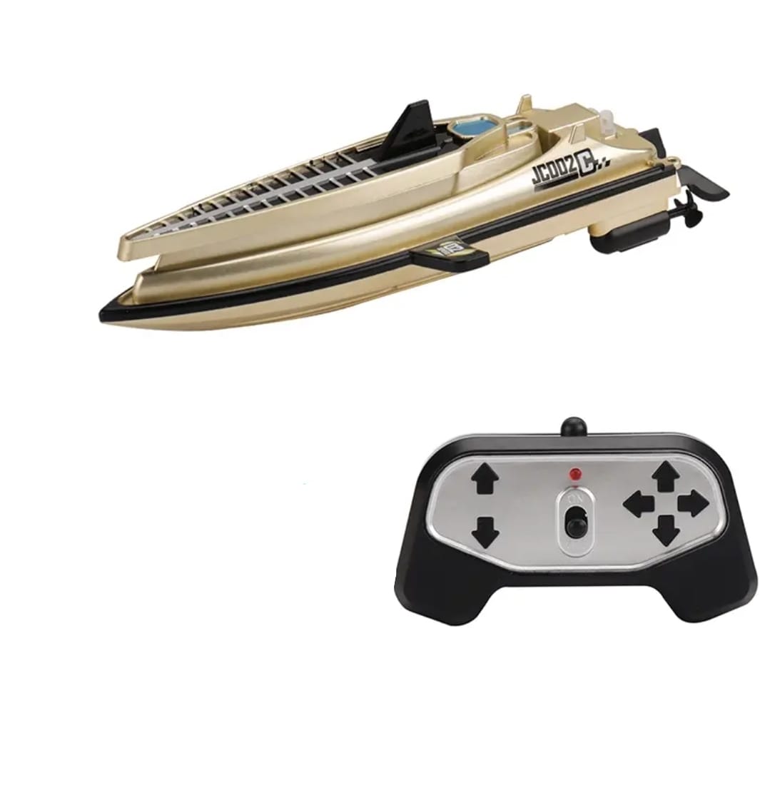 LANCHA CONTROL REMOTO MINI BOTE BATERIA RECARGABLE DORADO - 6