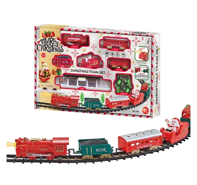 TREN DE NAVIDAD 43 PIEZAS CON LUZ Y SONIDO 7,9 METROS DE RIEL - 1