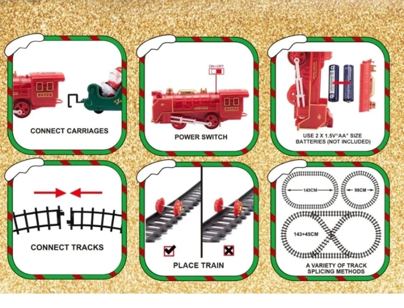 TREN DE NAVIDAD 43 PIEZAS CON LUZ Y SONIDO 7,9 METROS DE RIEL - 2