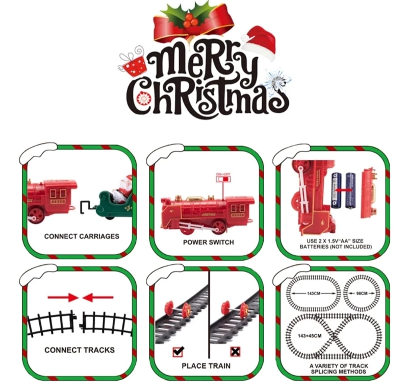 TREN DE NAVIDAD 43 PIEZAS CON LUZ Y SONIDO 7,9 METROS DE RIEL - 3