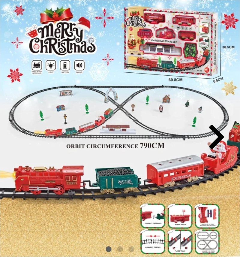 TREN DE NAVIDAD 43 PIEZAS CON LUZ Y SONIDO 7,9 METROS DE RIEL - 4