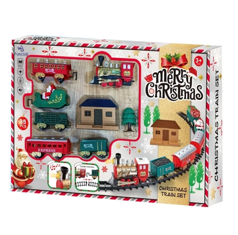 TREN DE NAVIDAD 35 PIEZAS CON LUZ Y SONIDO 572 CM DE RIELES - 3