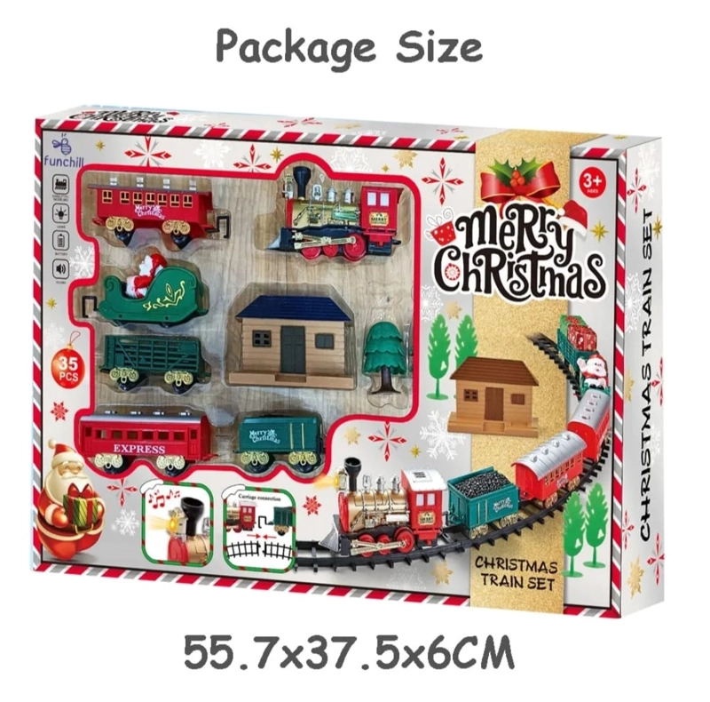 TREN DE NAVIDAD 35 PIEZAS CON LUZ Y SONIDO 572 CM DE RIELES - 4