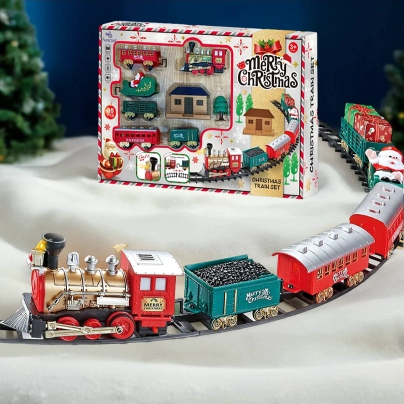 TREN DE NAVIDAD 35 PIEZAS CON LUZ Y SONIDO 572 CM DE RIELES - 5