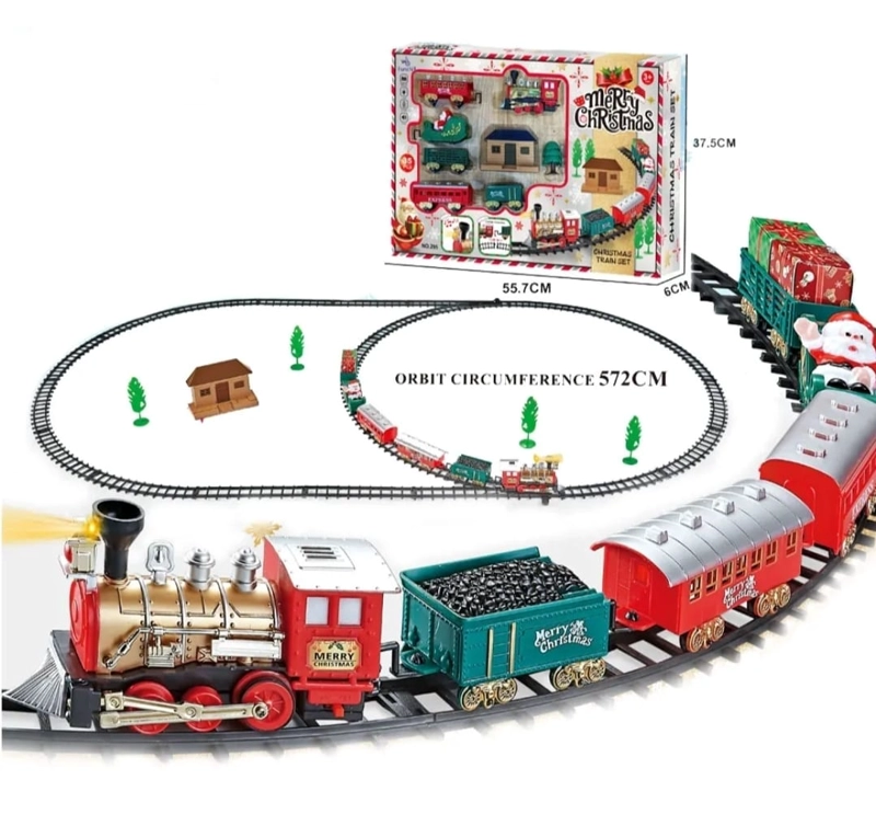 TREN DE NAVIDAD 35 PIEZAS CON LUZ Y SONIDO 572 CM DE RIELES - 6