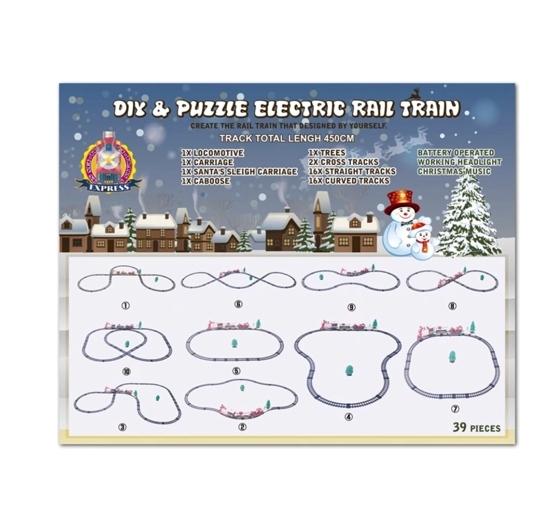 TREN DE NAVIDAD 39 PIEZAS CON LUCES, 450 CM DE RIELES - 8