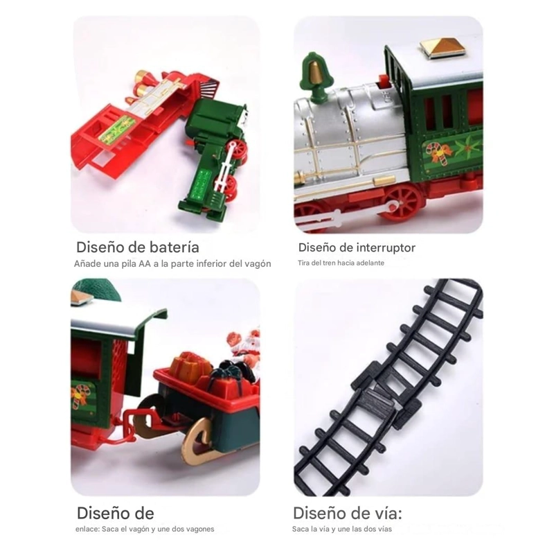 TREN DE NAVIDAD 39 PIEZAS CON LUCES, 450 CM DE RIELES - 10