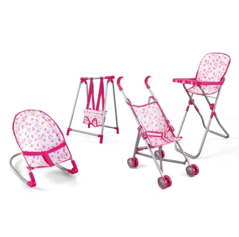SET PARA MUÑECA COCHE SILLA MECEDOR COLUMPIOI 4 EN 1 - 1