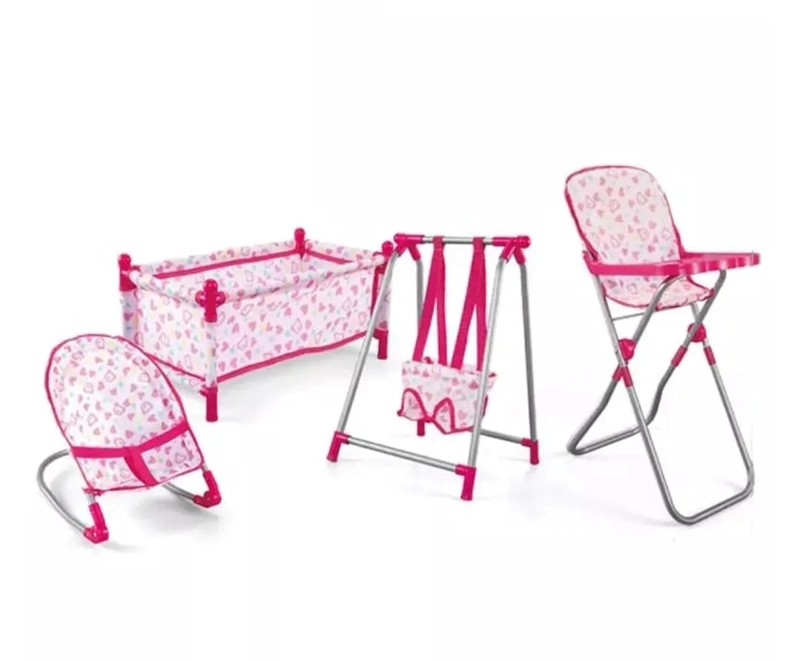 SET DE MUÑECA ACCESORIOS CUNA SILLA MECEDOR 4 EN 1 - 1