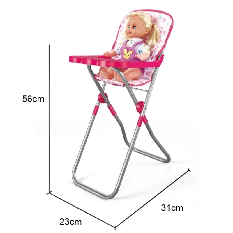 MUÑECA CON ACCESORIOS CUNA SILLA COLUMPIO Y MECEDORA ROSADO - 5