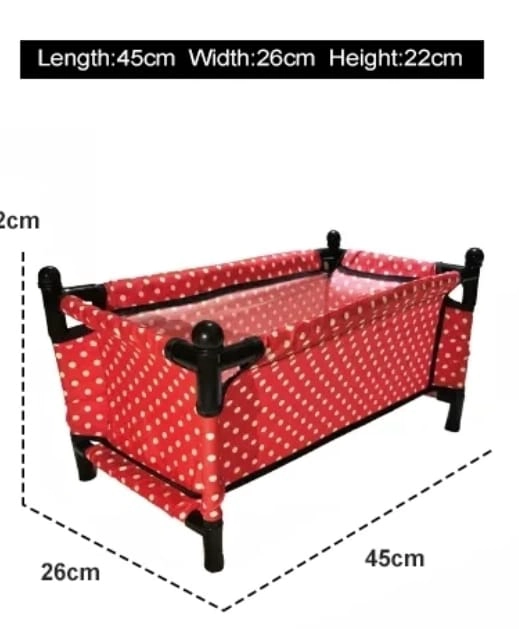 SET PARA MUÑECA, CUNA COLUMPIO SILLA Y MECEDORA 4 EN 1 ROJO - 6