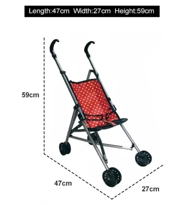 SET DE MUÑECA COCHE SILLA DE COMER COLUMPIO Y MECEDOR, ROJO - 2