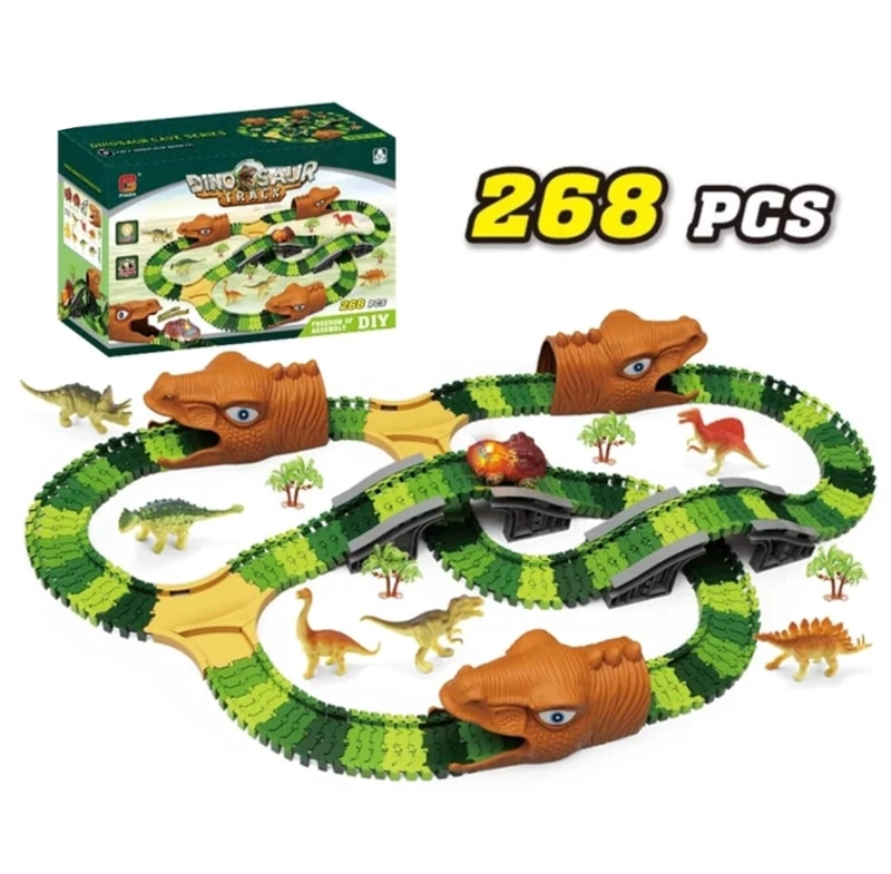 PISTA DE AUTO DINOSAURIO ARMABLE 268 PIEZASJURASSIC TRUCK - 2