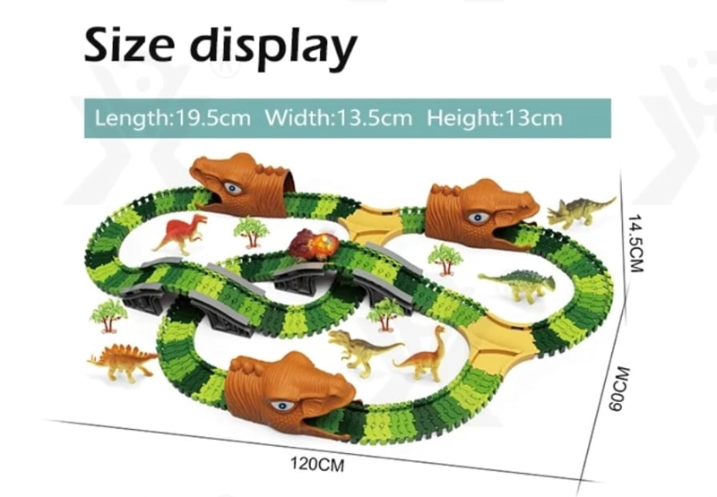 PISTA DE AUTO DINOSAURIO ARMABLE 268 PIEZASJURASSIC TRUCK - 3