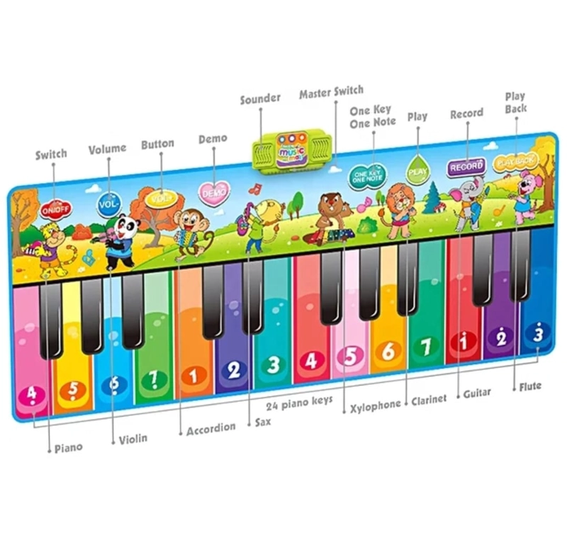 PIANO GIGANTE 180X72 CM TECLADO PARA PIES ALFOMBLA MUSICAL - 5