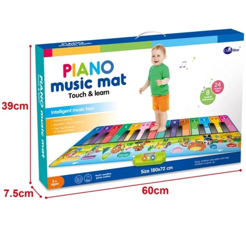 PIANO GIGANTE 180X72 CM TECLADO PARA PIES ALFOMBLA MUSICAL - 6