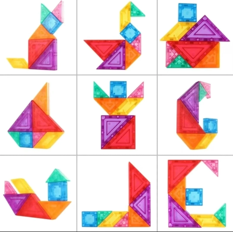 TANGRAMA DE BLOQUES MAGNETICOS 7 BLOQUES, CON 54 CARTAS - 4