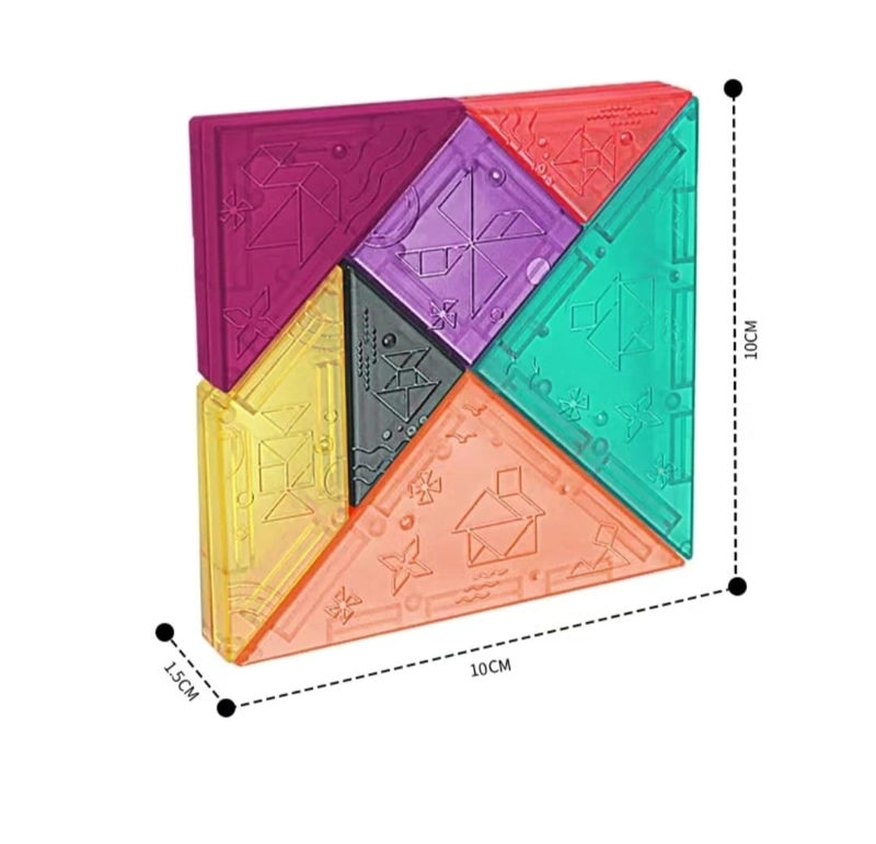 TANGRAMA DE BLOQUES MAGNETICOS 7 BLOQUES, CON 54 CARTAS - 6