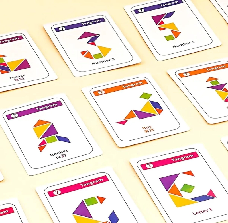 TANGRAMA DE BLOQUES MAGNETICOS 7 BLOQUES, CON 54 CARTAS - 8