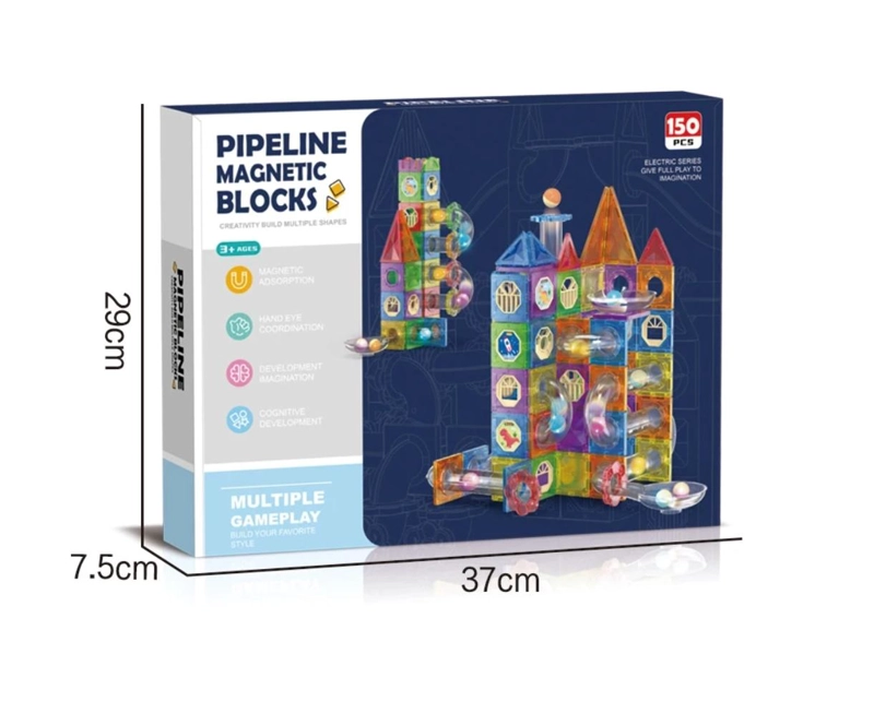 BLOQUES MAGNETICOS DE CONTRUCCION CON PISTA PARA PELOTAS 150 PIEZAS - 2
