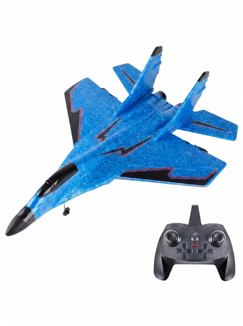 AVION CONTROL REMOTO SU-27 BATERIA RECARGABLE 2,4 GHZ AZUL - 1
