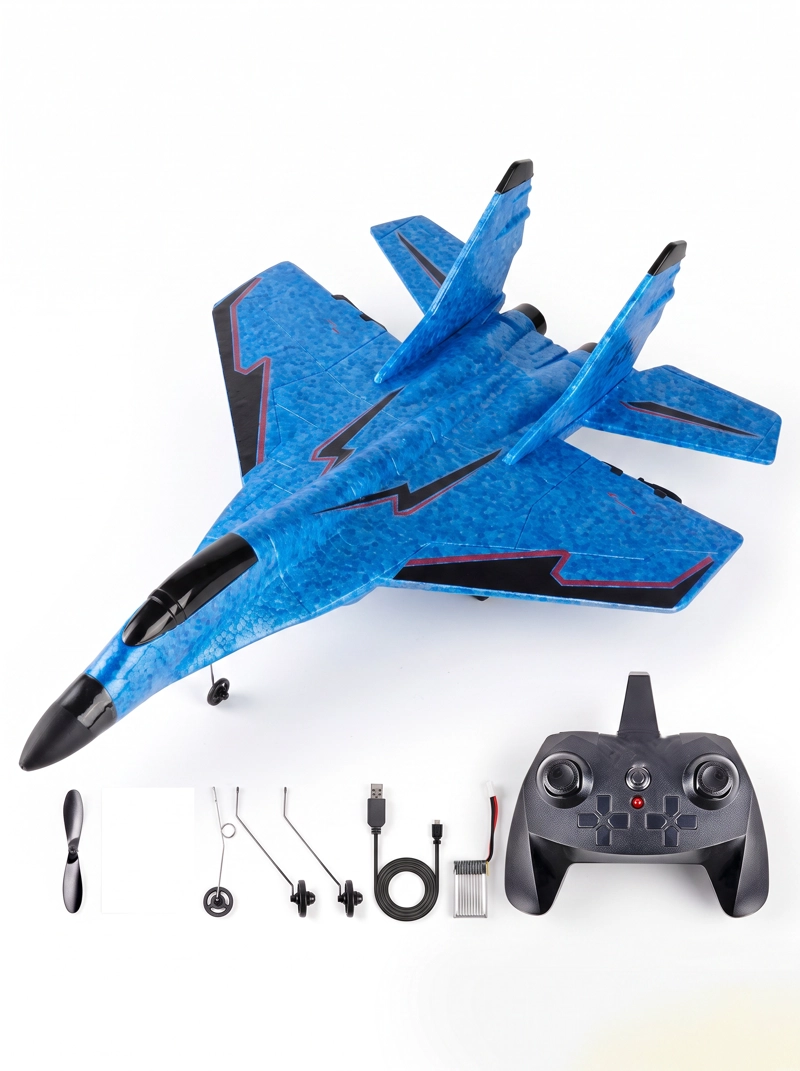 AVION CONTROL REMOTO SU-27 BATERIA RECARGABLE 2,4 GHZ AZUL - 2