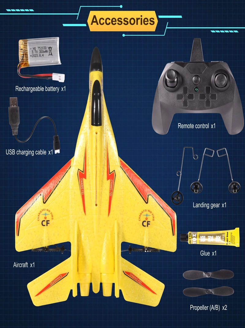 AVION CONTROL REMOTO SU-27 BATERIA RECARGABLE 2,4 GHZ AZUL - 8