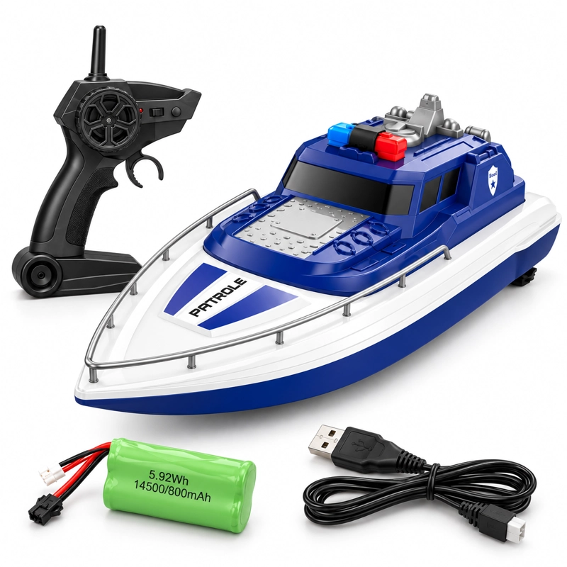 LANCHA CONTROL REMOTO H158, 15 KM MOTOR DUAL 2,4 GHZ - 1