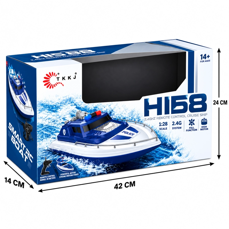 LANCHA CONTROL REMOTO H158, 15 KM MOTOR DUAL 2,4 GHZ - 7