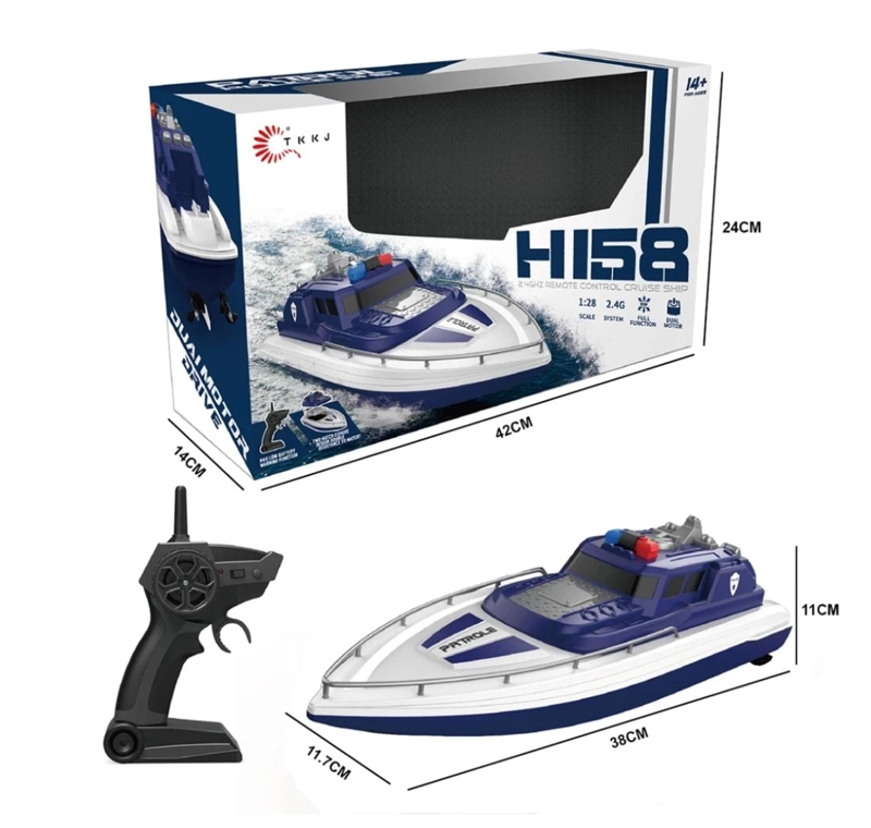 LANCHA CONTROL REMOTO H158, 15 KM MOTOR DUAL 2,4 GHZ - 8