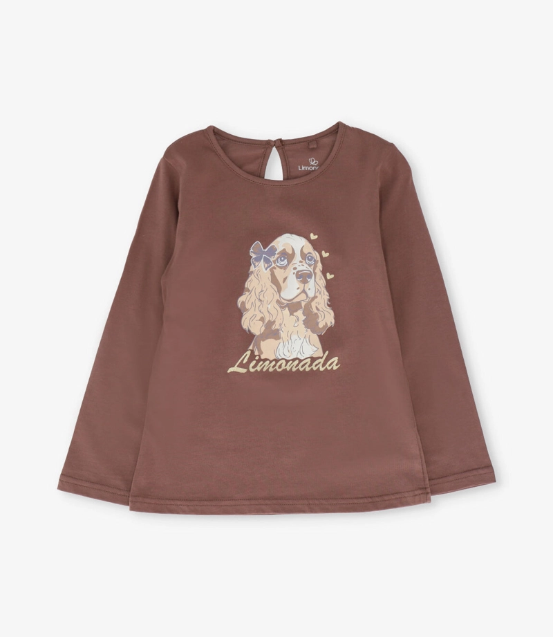 POLERA MANGA LARGA NIÑA  L110122615 CHOCOLATE LIMONADA - 1